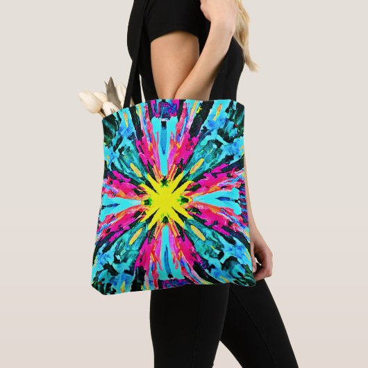 Tote Bag Motif Abstrait coloré (De près)