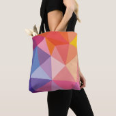 Tote Bag Motif abstrait coloré de triangle (De près)