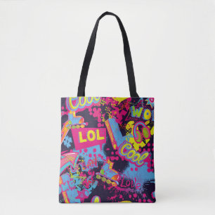 Tote Bag motif Abstrait d'adolescents grognon sans soudure.