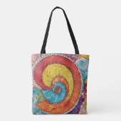 Tote Bag Motif abstrait de escargot, multicolore (Dos)
