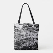 Tote Bag Motif Abstrait d'eau noire et blanche (Dos)