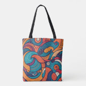 Tote Bag Motif abstrait dynamique avec des formes pivotante (Dos)