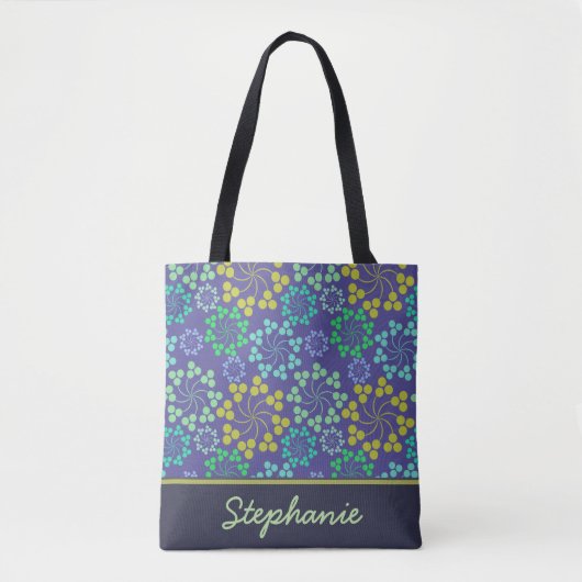 Tote Bag Motif Abstrait floral Funky Personnalisé (Devant)