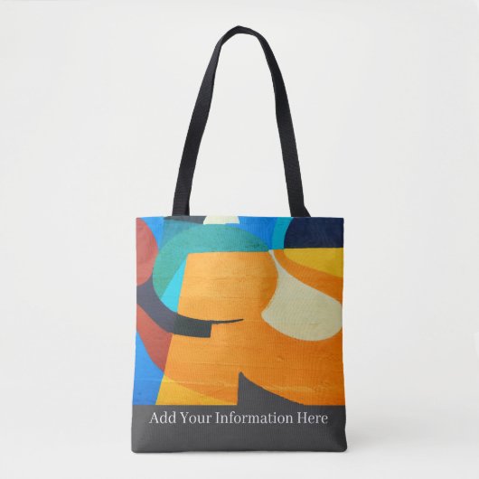 Tote Bag Motif Abstrait géométrique coloré personnalisé (Devant)