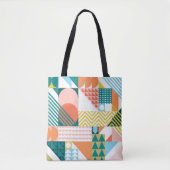 Tote Bag Motif Abstrait géométrique moderne Gras rétro (Devant)