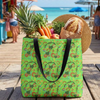 Tote Bag Motif abstrait gribouillé pop rétro de couleur vib