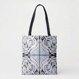 Tote Bag Motif Abstrait gris blanc gris