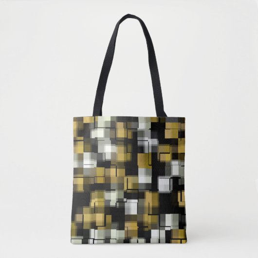 Tote Bag Motif Abstrait jaune noir (Devant)