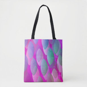 Tote Bag Motif Abstrait moderne Magenta Purple Rose Turqu