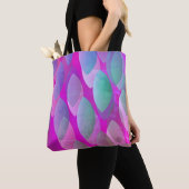 Tote Bag Motif Abstrait moderne | Magenta Purple Rose Turqu (De près)