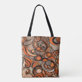 Tote Bag Motif Abstrait moderne Peach Orange (Dos)
