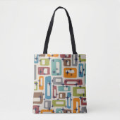 Tote Bag Motif Abstrait moderne rétro du milieu du siècle (Devant)