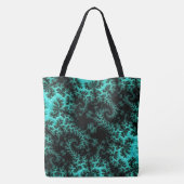 Tote Bag Motif Abstrait noir vert fractal (Dos)