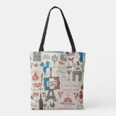 Tote Bag motif Abstrait sans faille sur le thème de la Fran (Dos)