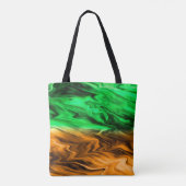 Tote Bag motif Abstrait tacheté en vert orange (Dos)
