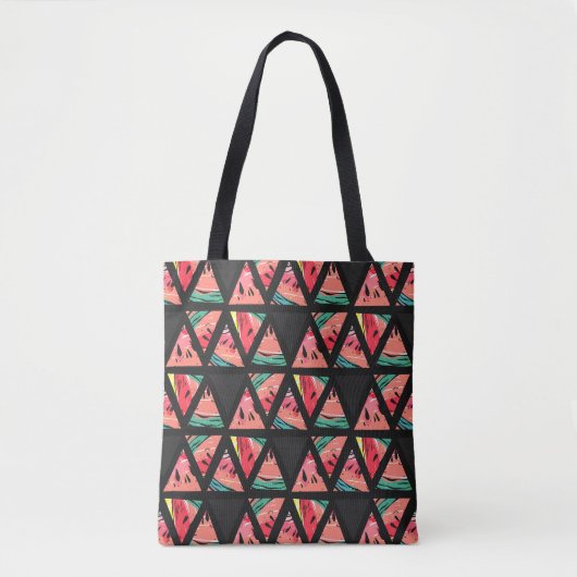 Tote Bag Motif abstrait tiré par la main de pastèque (Devant)