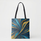 Tote Bag motif Abstrait tourbillonnant dans les tons bleus (Devant)