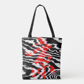 Tote Bag Motif Abstrait très Cool noir rouge blanc (Dos)