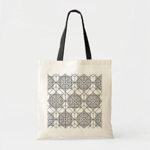 Tote Bag Motif Abstrait vintage noir et blanc