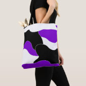 Tote Bag motif Abstrait - violet (De près)