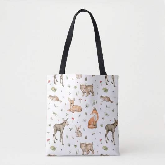 Tote Bag Motif animal de bois mou (Devant)