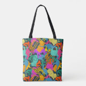 Tote Bag Motif animal de silhouettes (Dos)
