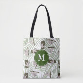 Tote Bag Motif animal mignon en forêt sauvage Monogramme (Devant)