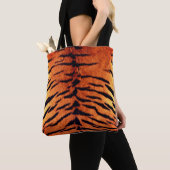Tote Bag Motif animal orange et noir de fourrure exotique (De près)