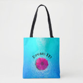 Tote Bag Motif Aqua avec Fleur Fuchsia Vivid chaude (Devant)