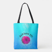 Tote Bag Motif Aqua avec Fleur Fuchsia Vivid chaude (Dos)