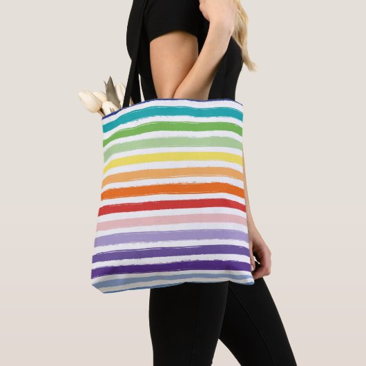 Tote Bag Motif arc-en-ciel (De près)