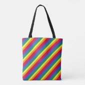 Tote Bag Motif arc-en-ciel diagonal (Dos)