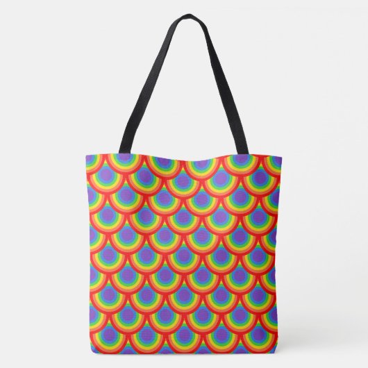 Tote Bag Motif Arc Rétro Multicolor Gras (Dos)