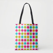 Tote Bag Motif Argyle Coloré (Devant)