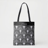 Tote Bag Motif Art déco noir et blanc (Devant)