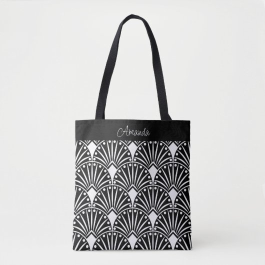 Tote Bag Motif Art déco noir et blanc (Devant)