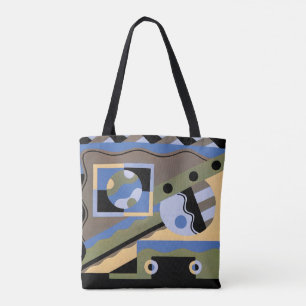 Tote Bag Motif Art Déco Pochoir Jazz Cubisme Vintage