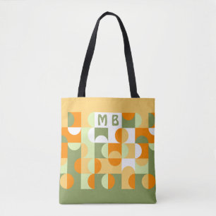 Tote Bag Motif artistique rétro personnalisé vert clair ora