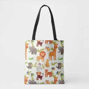 Tote Bag Motif avec des animaux de bande dessinée