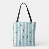 Tote Bag Motif avec des oiseaux et des arbres (Dos)