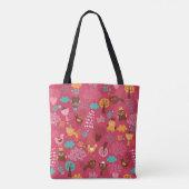 Tote Bag Motif avec des oiseaux et des chats mignons (Dos)