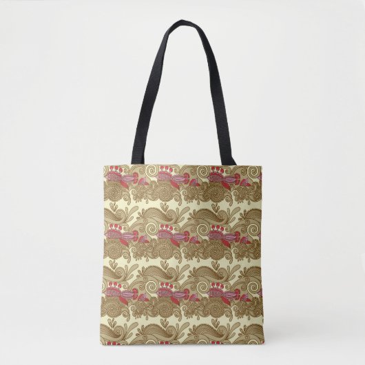 Tote Bag Motif avec les poissons et la vague (Devant)
