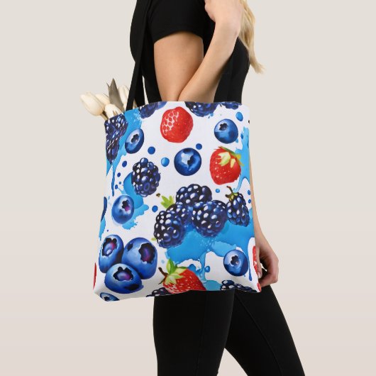 Tote Bag Motif Berry dynamique (De près)