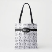 Tote Bag Motif Black and White Reversible Music Notes (Devant)