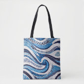 Tote Bag Motif blanc bleu 05 (Devant)