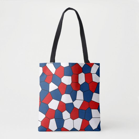 Tote Bag Motif blanc bleu rouge (Devant)
