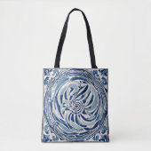 Tote Bag Motif blanc bleu tourbillon 02 (Devant)