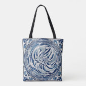 Tote Bag Motif blanc bleu tourbillon 02 (Dos)