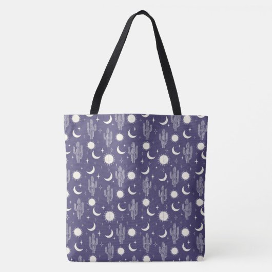 Tote Bag Motif blanc Cactus (Devant)