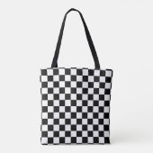 Tote Bag Motif blanc de noir classique de damier (Dos)